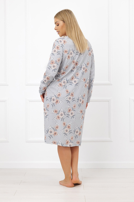 Koszula Nocna Damska Italian Fashion Basma 100% Bawełna Kwiaty Długa