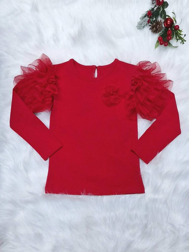 Carmen Bluzka dziecięca długi rękaw Bambarillo czerwony