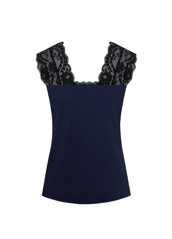 Margot Mix&Match Koszulka Piżamowa Koronka  Nipplex - granatowy