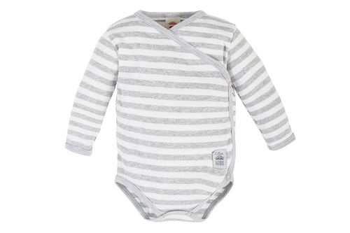 03247S "Greco": Body dzidziuś z długim rękawem Makoma szary