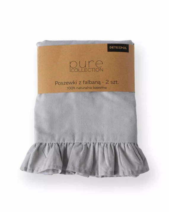 Pure 23 Pościel bawełniana jednobarwna Detexpol szary jasny