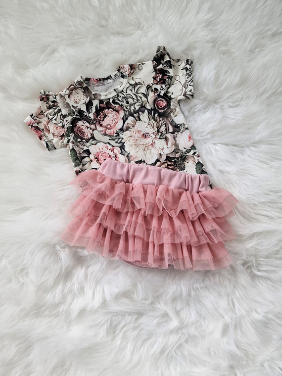 Bloomers ze spódniczką tiulową Bambarillo przydymiony róż