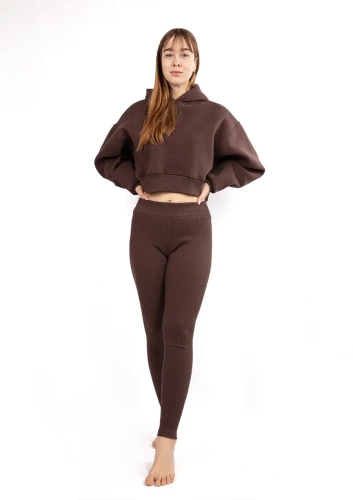 DK-K-B13 Dresowy komplet damski Dkaren - czekoladowy