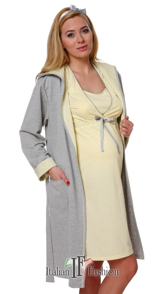 Szlafrok Damski Komfort Italian Fashion- melanż/niebieski