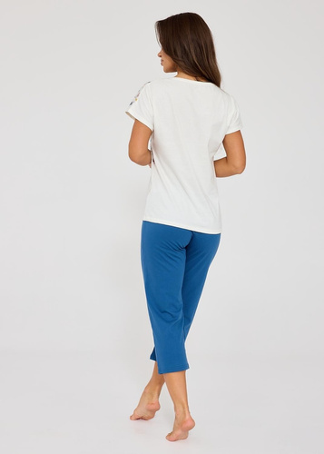 Cornette Floris 369/345 ecru – bawełniana piżama damska 7/8