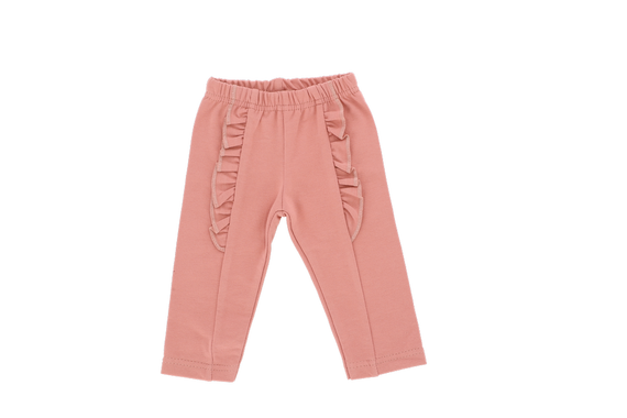 SD10434 Flowers Spodnie dresowe z falbankami Mamatti