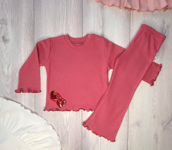 Legginsy prążek dzwony Mamatti  LJ804 97% bawełna elastyczne - malaga