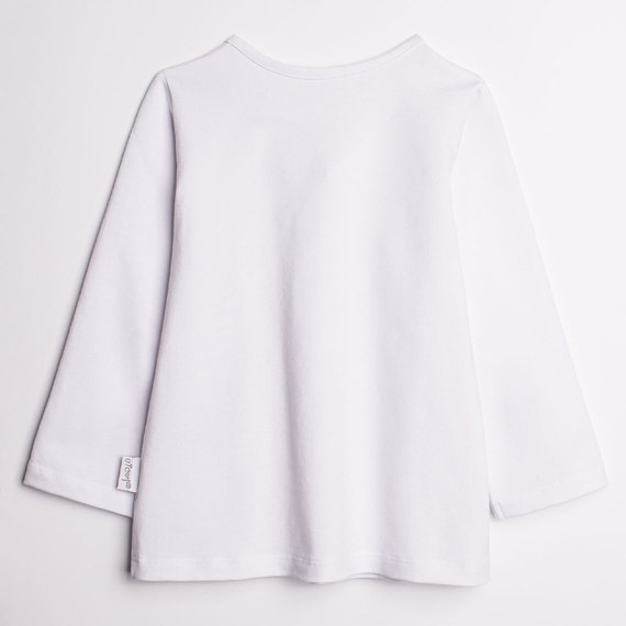 Bluzka dziewczęca Nicol 220139 bawełna dł. rękaw elegancka kokarda biała