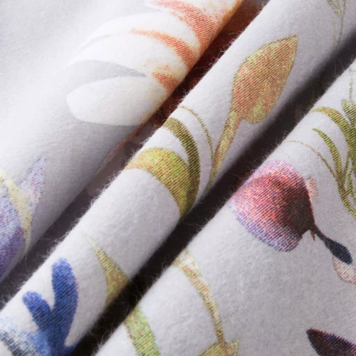 31512/2 Pościel flanelowa Flanelove Darymex szara kolorowa kwiaty– komplet, 100% bawełna, ciepła i miękka