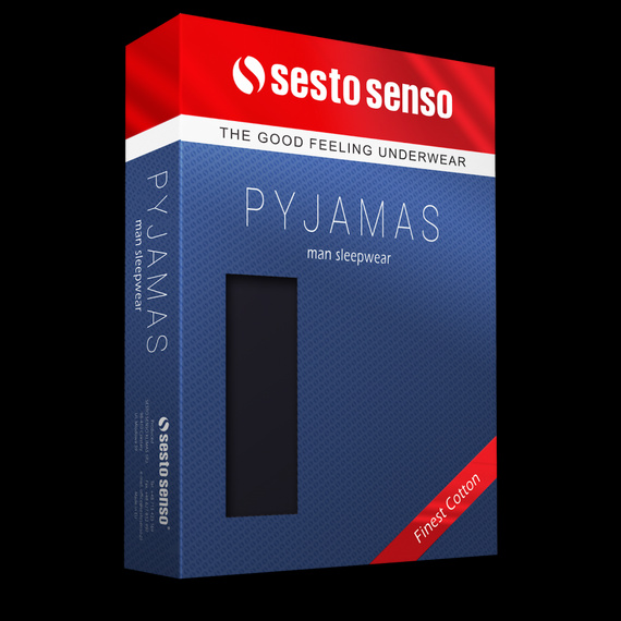 2041/27 Piżama Męska Sesto Senso - granatowy