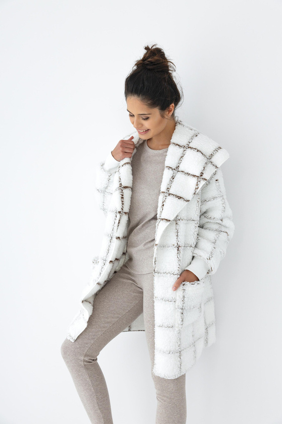 Sensis Delphine Kardigan - biały-kratka