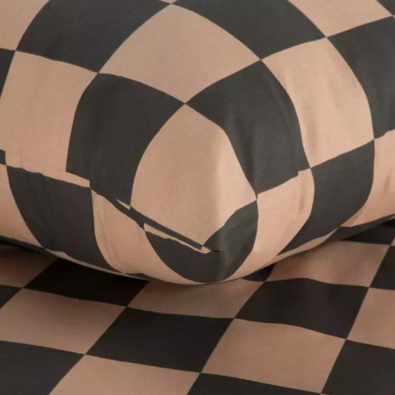 Sara 21 Pościel bawełniana kratka Eurofirany brązowy