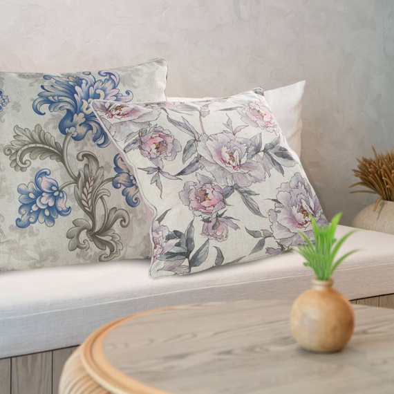 Len 9 Poszewka dekoracyjna z nadrukiem Eurofirany niebieski