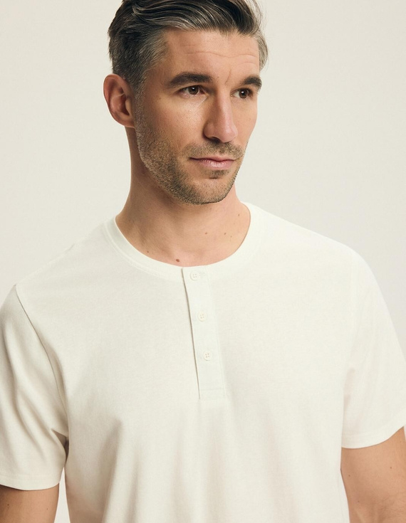 Piżama męska Henderson 43454 Nigri kremowa – 100% bawełna, komfortowa