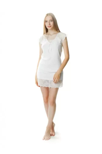 6120 Alize halka koszula nocna damska Mewa biały