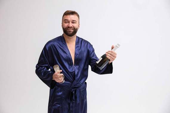 Lukas Szlafrok męski Dkaren - granatowy