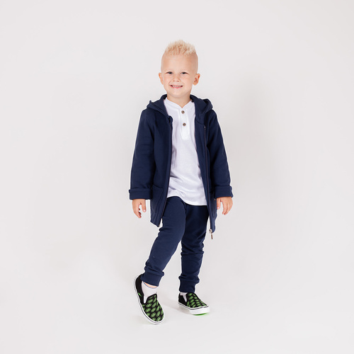 219288 Willy kurtka dresowa dziecięca Nicol – granatowa z kapturem i uszkami