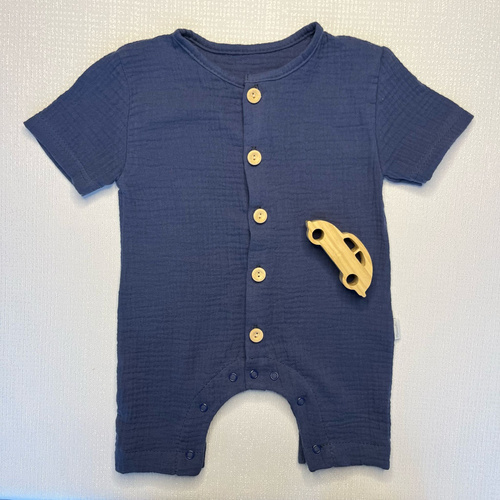 RA55205 Rampers muślinowy Mamatti - granatowy