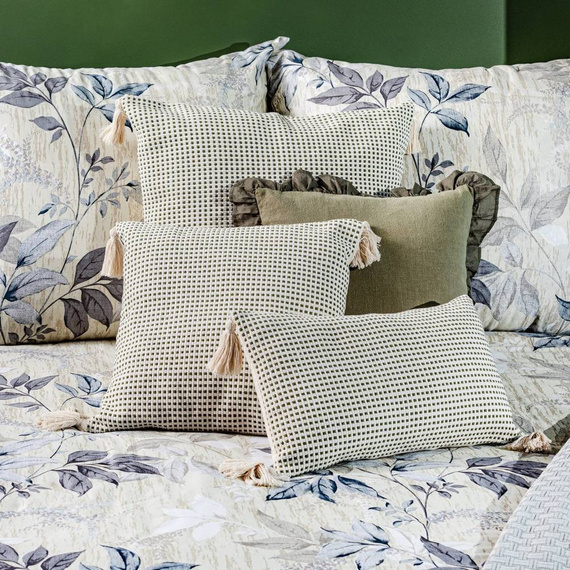 Montenegro Poszewka z grubej tkaniny bawełnianej Eurofirany oliwkowy