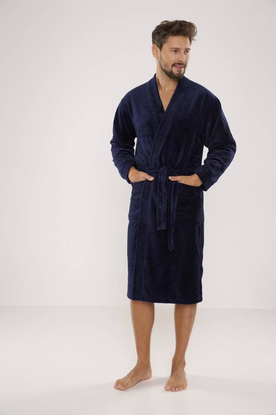 391 Hugo szlafrok męski De lafense - granatowy