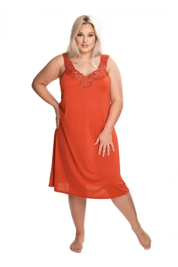 4114 Róża halka koszula nocna damska Mewa ceglasty