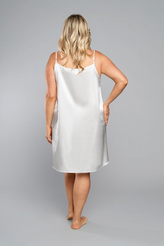 Dotyk koszula nocna wąskie ramiączko, krótka Italia Fashion - ecru