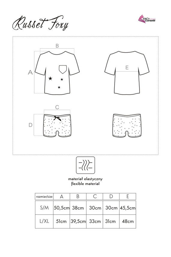 Russet Foxy 0204 Piżama damska LivCo Corsetti Fashion