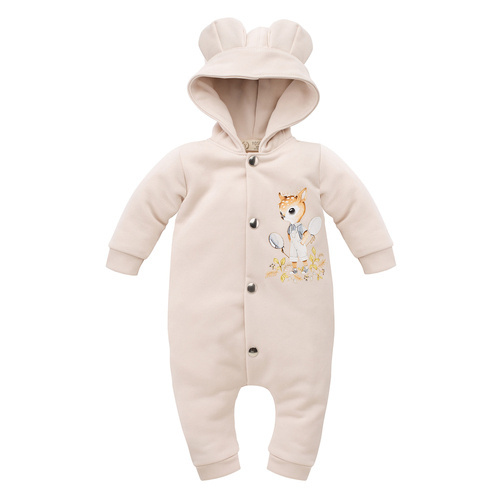 Rampers dresowy z kapturem dla chłopca Yosoy kremowy