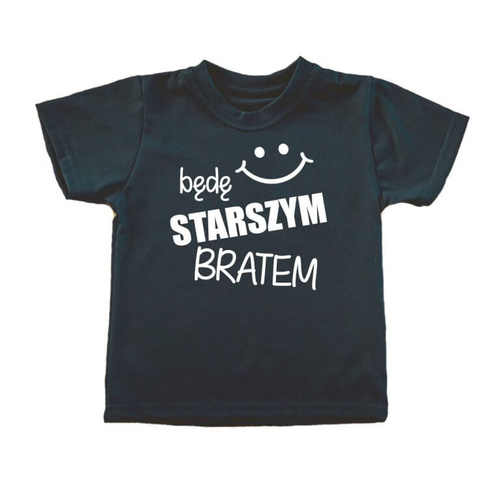 "Będę STARSZYM bratem v2" Koszulka dziecięca krótki rękaw Moocha czarny
