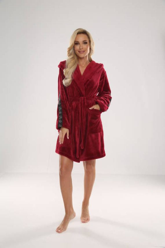 626 Abigail Krótki Szlafrok damski Forex - bordo