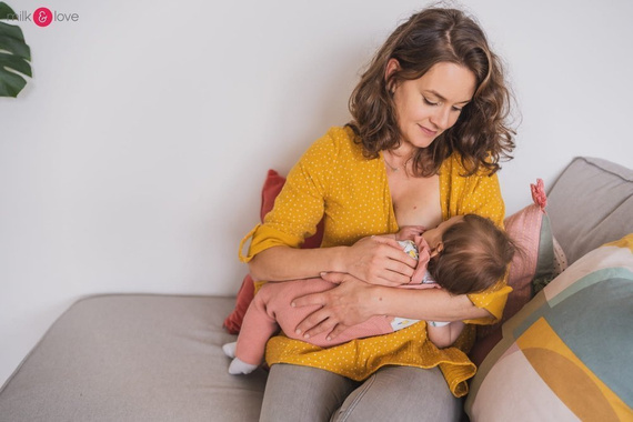 Mother Nature tunika z muślinu organicznego Milk&Love indygo w kropki