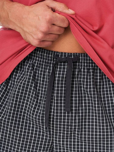 MNS 251  Piżama Męska Key bordowy