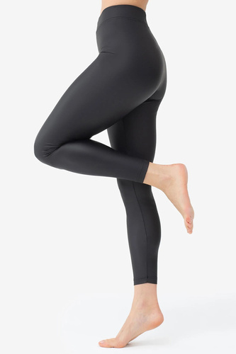 44123 Legginsy New York 02 Gatta Czarne – Kryjące Legginsy z Imitacji Skóry, Matowe, Modelujące Sylwetkę