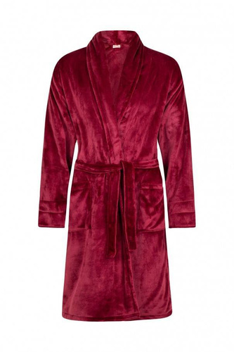 Babcia Szlafrok damski polarowy ByShelly - bordowy/srebrny