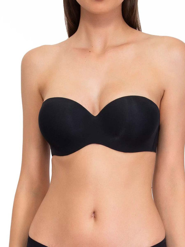 1580 Biustonosz push-up Fantastic – bandeau, mikrofibra Sielei czarny