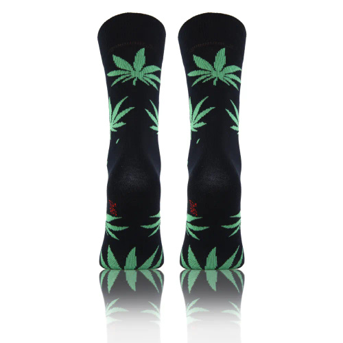 Liść Skarpety długie finest cotton dwie różne Sesto Senso granat-zielony