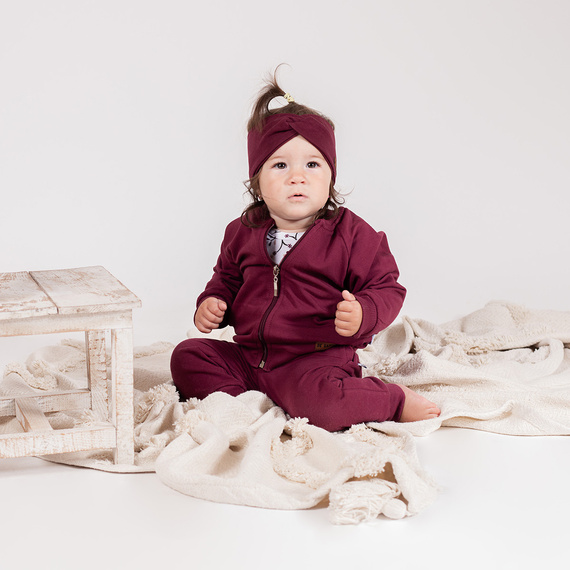 217066 Alisa Opaska Nicol bawełniana prążek – burgund