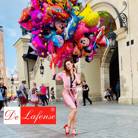 929 Kleoree Szlafrok damski De Lafense - różowy