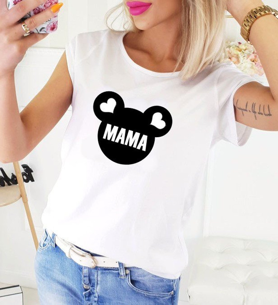 Bluzka dla mamy "MYSZKA" Moocha biały