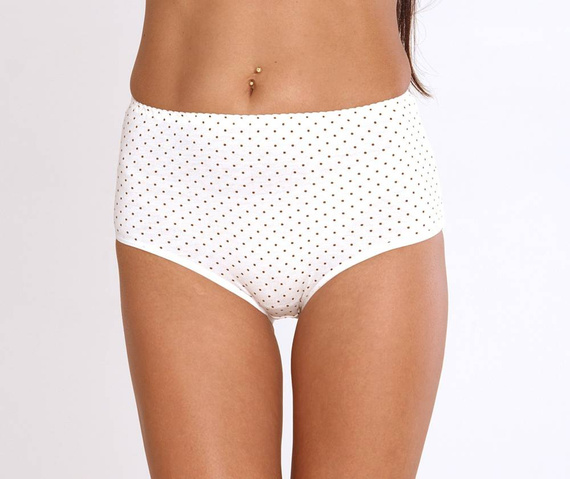 018 Sara Figi wysokie De lafense - ecru kropki