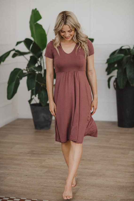 Mommy Chic sukienka ciążowa i do karmienia Milk&Love rose brown