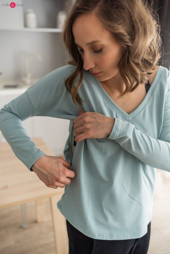 Two Ways bluzka ciążowa i do karmienia dwustronna  Milk&Love miętowy