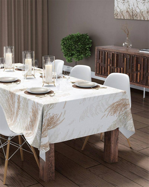 4138 A Panama 98 obrus dekoracyjny Detexpol beżowy liście