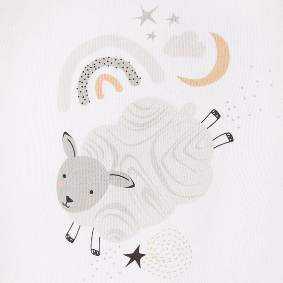 Mellow Body z długim rękawem z nadrukiem Ewa Klucze- biały