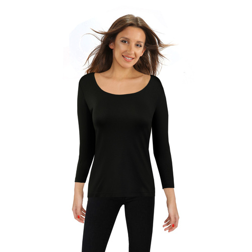 Siphora Bluzka damska długi rękaw Sesto Senzo czarny