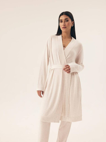 43014 Boar Szlafrok damski Henderson - kremowy