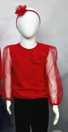 Rossa I Bluzka dziecięca długi rękaw Bambarillo czerwony