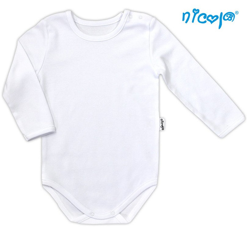 090 Body niemowlęce z długim rękawem "Basic" Nicol - biały