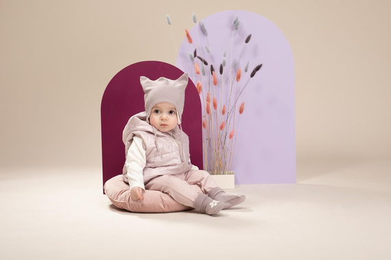 Happiness Wiązana Czapka niemowlęca Pinokio - szary