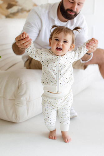 11250B "Hearts Brown" Dres niemowlęcy Makoma